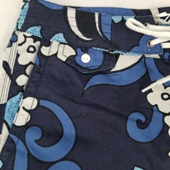 HOBIE BY HURLEY-  Men’s Size 32 Hybrid COTTON WALK/BOARD SHORTS- Floral Blue - Picture 7 of 14